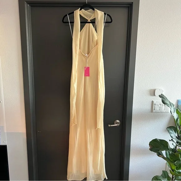 Amanda Uprichard Ashton Maxi Dress in Cornsilk Yellow Size XS NEW! New with tags - Picture 5 of 10